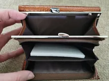 HH-cartera corta de piel auténtica de cocodrilo para mujer, cierre con cremallera, bolso pequeño de gran capacidad con Piel De Becerro de cocodrilo