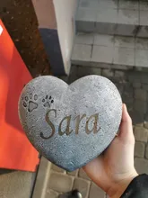 Rotulador conmemorativo de piedra en forma de corazón para mascotas, regalo para mascotas, huella de perro y gato, regalo para mascotas