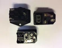 IEC320 C14 eléctrico CA zócalo 3 pin rojo LED 250V interruptor basculante 10A fusible mujer entrada macho conector de clavija 2 enchufe con pines de montaje