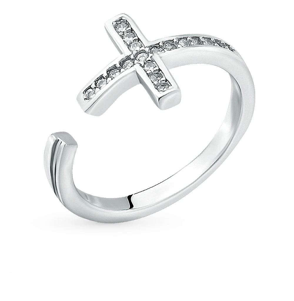 Серебряное кольцо с фианитами SUNLIGHT проба 925