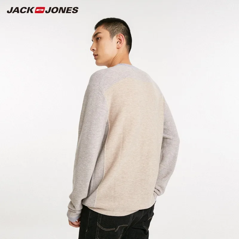 JackJones зимний мужской шерстяной однотонный ребристый свитер с высоким воротом, повседневная мужская одежда 218424503
