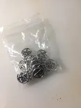 15 Uds. De abalorios de pentagrama de estrella, 17x14mm, colgantes plateados de Color plata antigua, fabricación artesanal, búsqueda de joyería tibetana