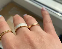 Bohemio 3 unids/set blanco ronda de esmalte de Metal anillo conjuntos geométrica giro anillos abiertos ajustables establece para las mujeres de joyas de niña regalos