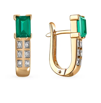 

Gold earrings with emeralds and diamonds sunlight sample 585
