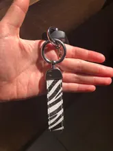 Keychain Lanyard Jewelry Car-Key-Ring-Holder Snake-Pattern Leopard Zebra Genuine-Leather