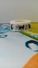 1 unds/pack nueva 15 Mm * 10m de dibujos animados negro estampado de gato de papel japonés cintas Washi cinta adhesiva adhesivo decorativo cintas