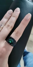 Anillos de gato negro de Anime para niños y niñas, joyería para disfraz, fiesta, regalo, estampado verde, esmalte, Pata de Gato
