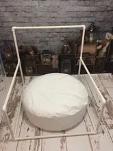 Soporte de fondo para fotografía de recién nacido, caseta de tubería de PVC para sesión de fotos de bebé para estudio Flokati, atrezos para fotografía de bebés, cesta de accesorios
