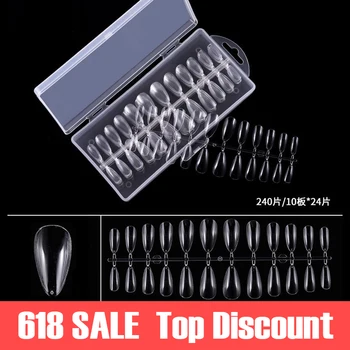 

240pcs Nail Tips Fake Nails Patch Press On Nail High Quality Seamless Ultra-Thin False Nails Accessories Decoration