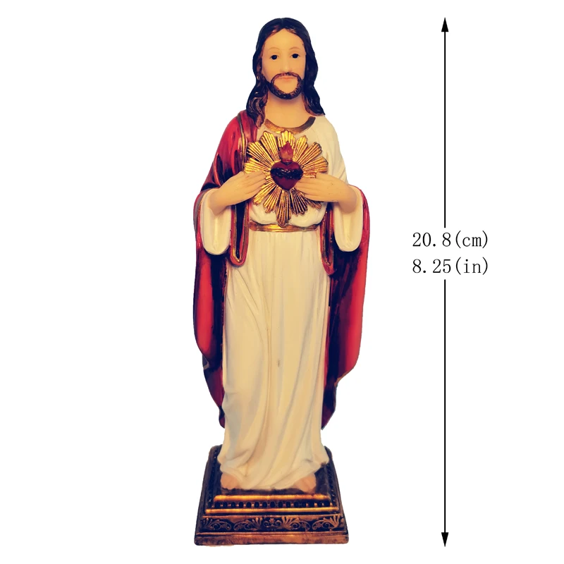 Jesus Sacred Heart 5 " Florentine Resin Statue Holy Religious Gift 