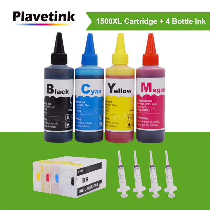 Plavetink PGI-1500XL чернильный картридж для принтера+ 4 × 100 мл флакон для заправки чернил, совместимый с Canon PGI 1500 MAXIFY MB2050 MB2150