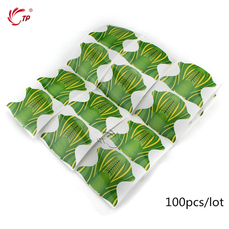 

TP 50/100 Sheets Nail Art Forms French Acrylic UV Poly Gel Tips Extension Builder Stencil Guide Manicure Form Mold Sticker Kit