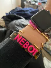 Pulsera ajustada de acetato de celulosa con iniciales de nombre, brazalete personalizado, regalo personalizado