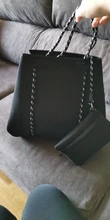 Bolso de neopreno transpirable de lujo, de hombro, gran capacidad, de mano, informal, asa superior, bandoleras, novedad