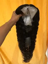RuiYu 180 densidad 250 rizado de la onda de agua pelo peluca del pelo humano transparente de la onda de agua peluca con malla frontal T parte brasileño mojado y ondulado peluca