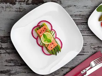 

Square Melamine Serving Plate 6 Piece 17cm