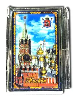 

Book 04-21к3 notepad met. "Moscow. Collage. Spasskaya tower with dome of Kremlin cathedrals"