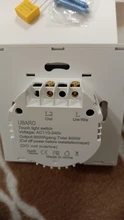 UBARO-Interruptor táctil AC100-240 europeo, panel LED de alimentación de pared de cristal templado en blanco y negro, 1/2/3 entradas