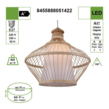

ART WOVEN bamboo Spider, lamp holder E27, 100 CM, adjustable pendant height, suitable for home decoration, restaurant