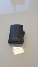 Tarjetero de Metal RFID con botón para hombre, Cartera de fibra de carbono con protección, delgada, antirrobo, 2021