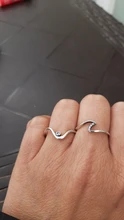 SILVERHOO-anillo de compromiso de Plata de Ley 925 con ondas geométricas, joyería para mujeres
