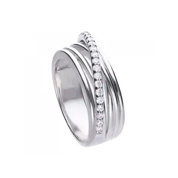 

Silver Ring with Zircons Double-breasted
