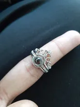 Anillo de boda en oro rosa con 100 idiomas, proyección I Love You, corona Separable, memoria de amor romántico, regalo de joyería