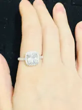 CC Anillos para las mujeres de la Boda nupcial Anelli joyería de moda anillo de compromiso de oro blanco Anillos de Color CC595