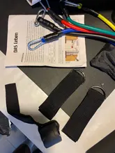 Bandas de resistencia de látex para entrenamiento físico, cintas elásticas con tubos de goma y tiradores para fitness, yoga y crossfit, material para ejercicios de tonificación muscular, set con 11 unidades