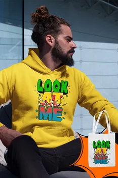 

Angemiel Wear Look At Me Yellow Men 'S Hooded Sweatshirt Bags Kombin