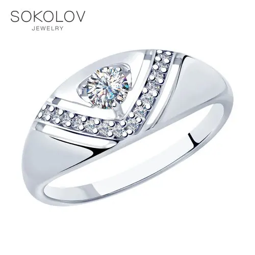 SOKOLOV ring with cubic silver fashion jewelry 925 women's/men's, male/female, women's male photo
