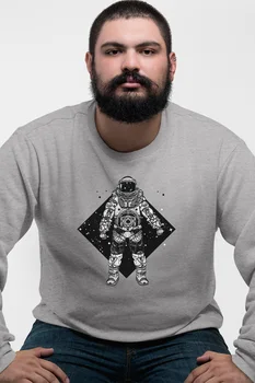 

Angemiel Wear Astronot Gray Men 'S Sweatshirt