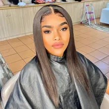 Hueso recto frente de encaje pelucas de cabello humano 8-30 pulgadas brasileño recto pelo humano del cierre del cordón pelucas para mujeres HD peluca Frontal de encaje