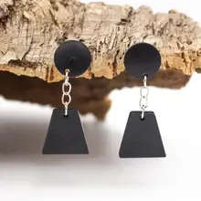 Деревянная Серьга для женщин из черного дерева, оригинальная Женская earrings-ER-102 ручной работы
