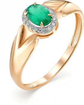

Alcor ring with agate and diamonds in red gold