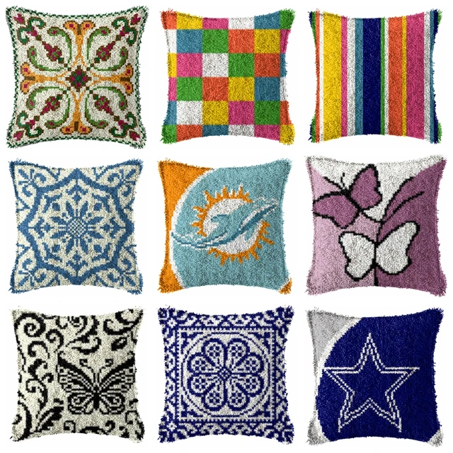 DIY Latch Hook Pillow Kits 1