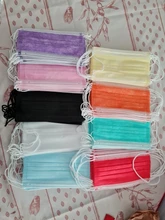 Mascarilla desechable de 3 capas, Máscara protectora de respiración, no tejida, antipolvo, color negro y rosa, 10/50/100 Uds.