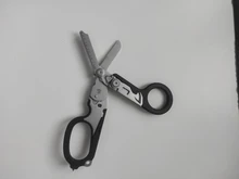 Tijeras de Respuesta de Emergencia Raptor 6 en 1, con cortador de Correa y interruptor de vidrio negro con funda Compatible con MOLLE