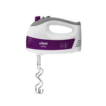 

Ufesa BV4655- Batidora amasadora, 400W, 5 velocidades + Turbo, Tecla expulsión accesorios, 2 varillas amasadoras y 2 batidoras