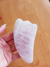 Masajeador de piedra Natural de cuarzo rosa, masajeador para terapia Facial y cuello, masajeador para tratamiento de salud, cuello cuerpo, gua sha