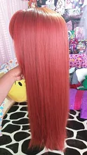 Synthetic Wigs Bangs Natural Women Cosplay Long Ombre Heat-Resistant Straight Red Henry Margu