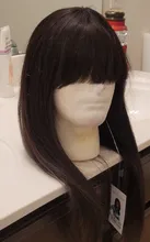 Vallbest-pelucas de cabello humano liso con flequillo para mujer, hechas a máquina, cabello humano 100%, brasileño, Remy, sin encaje