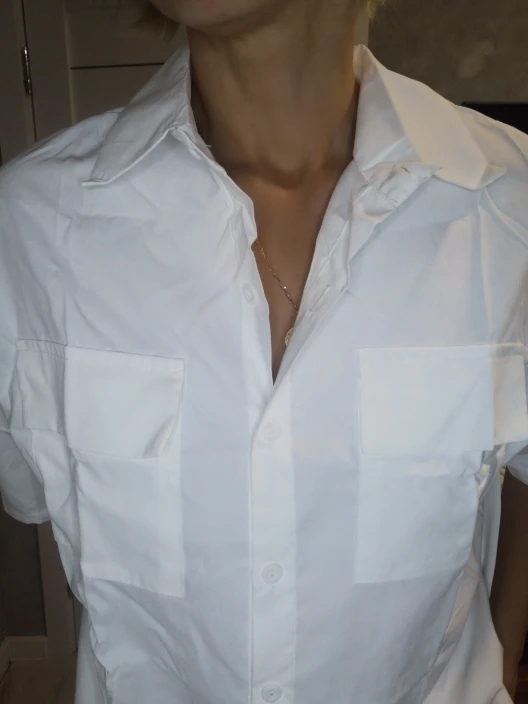 EBAIHUI 2021 Short Sleeve Shirt Women White Turn Down Collar Basic Casual Teen Gril Student Oversize Shirt Women Loose Blouse photo review