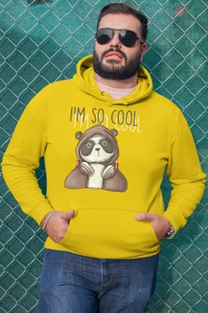 

Angemiel Wear I Am So Cool Yellow Men 'S Hooded Sweatshirt