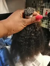 Microlinks-extensiones de cabello brasileño Afro para mujeres negras, cabello virgen 100%, con punta recta, a granel, EverBeauty