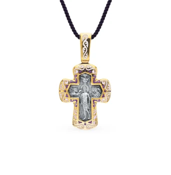 

Gold pendant with enamel sunlight sample 925