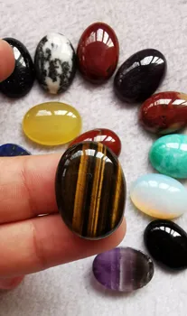 

Wholesale 20pcs 18x25mm multi-color Gemstone crystal Oval Flatback CAB Cabochon egg beads