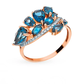 

Gold ring with Topaz and cubic zirconia sunlight sample 585