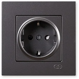 

PnpnElectrıc Gns Eqona Metallic Smoked Gray Grounded Socket 16A 220V AC Socket with Side Earth