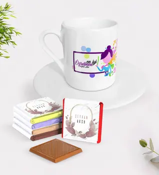 

Personalized Best Teacher Turkish coffee Cup and Chocolate Gift Seti-2
